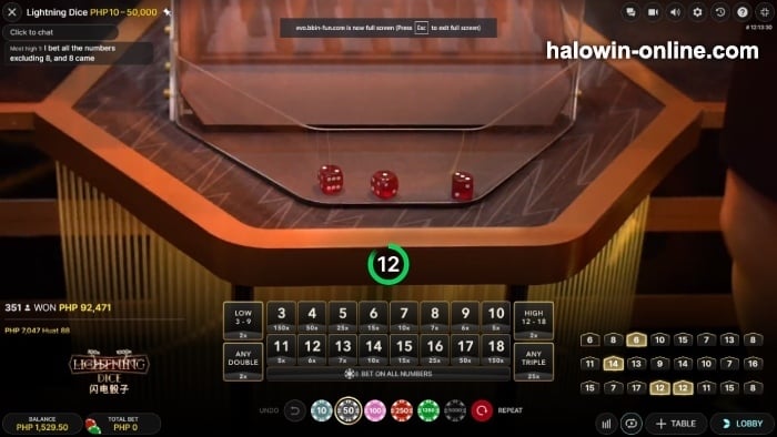 Lightning Dice Live Casino