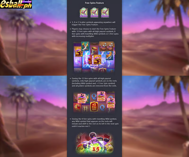 How To Play PG Genies 3 Wishes Slot Game - Free Spins Feature